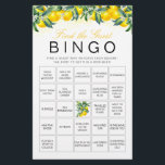 Lemon Find The Guest Bingo Bridal Shower Game Card<br><div class="desc">Get the party buzzing with our Lemon Find The Guest Bingo Bridal Shower Game Card,  featuring vibrant watercolor lemons and a playful citrus theme. This fun icebreaker is perfect for a spring or summer bridal shower,  encouraging guests to mingle and make new connections while enjoying a refreshing lemonade-inspired celebration!</div>