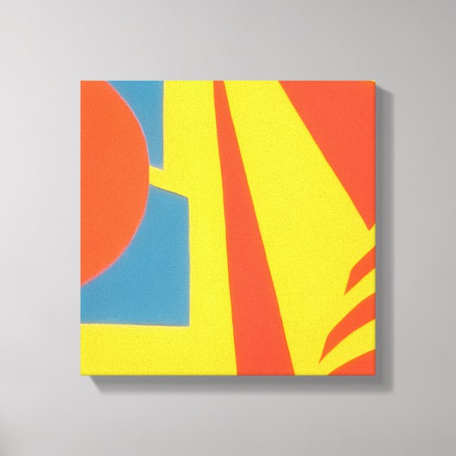 Lemon Fire Abstract Canvas Print (Front)