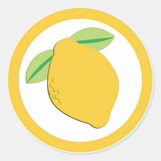Lemon flavour circle sticker labels