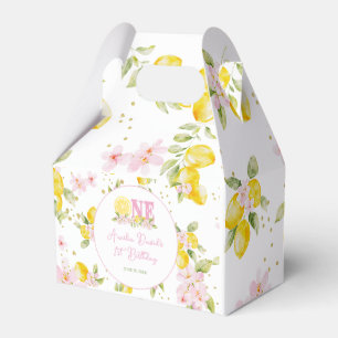 Lemon Floral 1st Birthday Favor Box