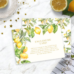 Lemon Floral Bridal Shower Enclosure Card