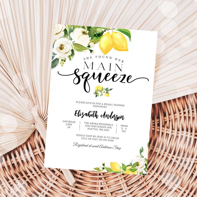Lemon Floral Bridal Shower Invitation (Créateur téléchargé)