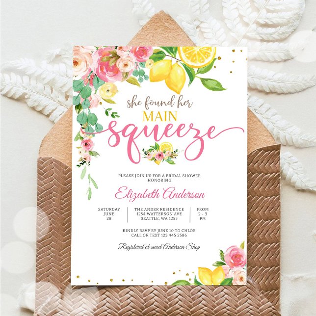 Lemon Floral Bridal Shower Invitation (Créateur téléchargé)
