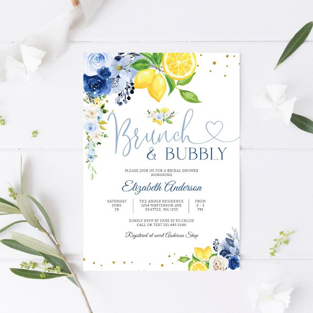 Lemon Floral Bridal Shower Invitation (Creator Uploaded)