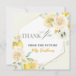Lemon Floral Bridal Shower Thank You Card