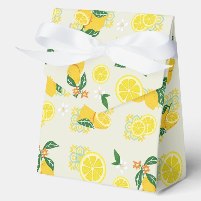 Lemon Floral Favor Box (Front)