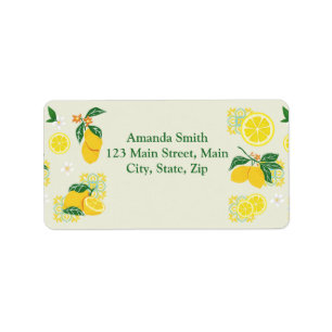 Lemon Floral Label
