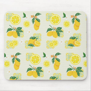 Lemon Floral Mouse Pad