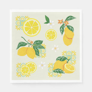 Lemon Floral Napkin