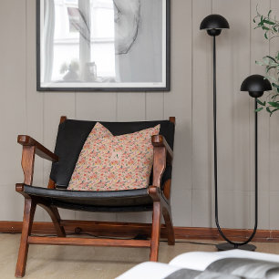 Lemon  Floral pink Peony rustic Pattern monogram Throw Pillow