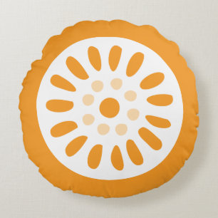Lemon Floral Round Pillow