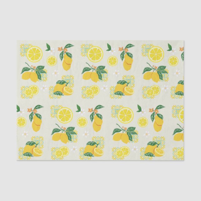 Lemon Floral Tissue Paper (Front)