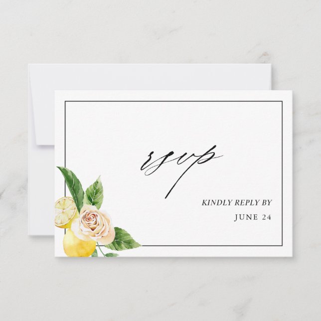 Lemon Floral w Meal RSVP Card 2 (Front)