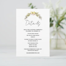 Lemon floral wedding details card