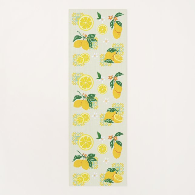 Lemon Floral Yoga Mat (Front)