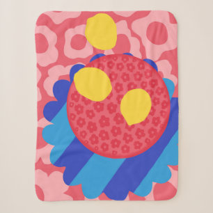 Lemon Flower Plate Sherpa Blanket