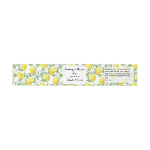 Lemon Foliage Artisanal Soap Band Wrap   Packaging Invitation Belly Band