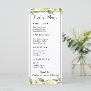 Lemon Foliage, Jewish Wedding Menu, Kosher Food  Menu