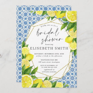 Lemon Foliage Mediterranean Bridal Shower Invitati Invitation