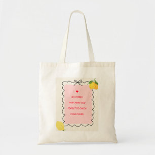🍋 Lemon “Forget Your Phone” Tote Bag