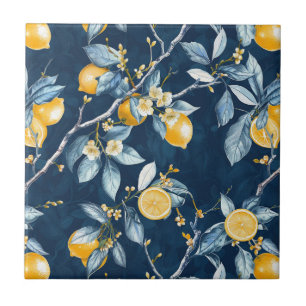 Lemon French Country Citrus Pattern Tile