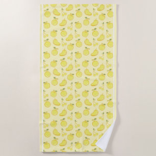 LEMON FRESH FRUIT PATTERN BEACH TOWEL