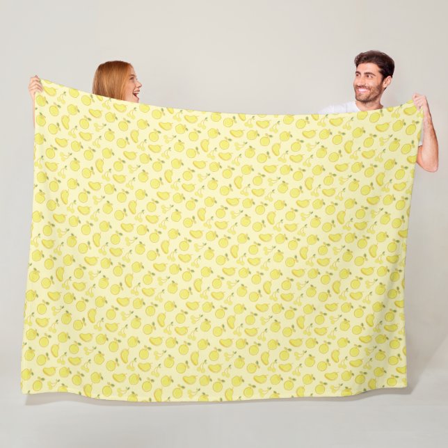 LEMON FRESH FRUIT PATTERN FLEECE BLANKET (In Situ)
