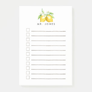Lemon Fresh Personalized To Do Post-it Notes