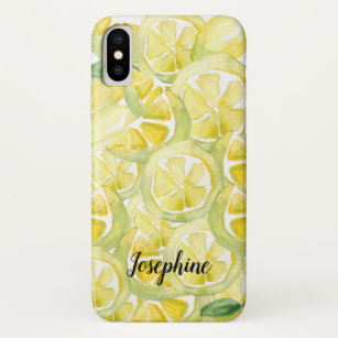 Lemon Fresh: Personalized Watercolor Lemons Phone  Case-Mate iPhone Case
