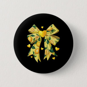 Lemon Fruit Coquette Bow For Women Girls Summer Va 2 Inch Round Button