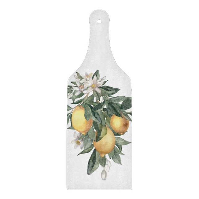 Lemon Fruit Decorative Glass Cutting Board (Front)
