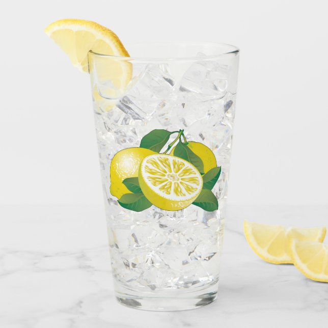 Lemon Fruit Drinking Glass (Front Ice)