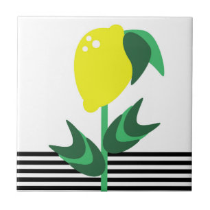 Lemon Fruit Garden Plant Stripes   Tile