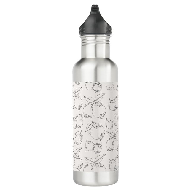 Lemon Fruit Market Minimal Line 710 Ml Water Bottle (Right)