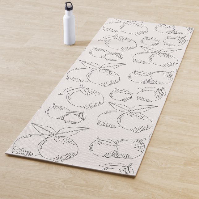 Lemon Fruit Market Minimal Line Yoga Mat (In Situ)