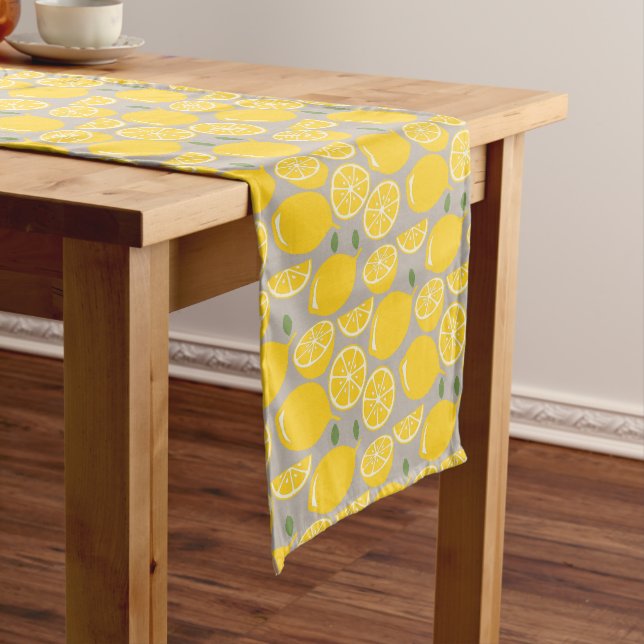 Lemon Fruit Pattern Long Table Runner (In Situ)