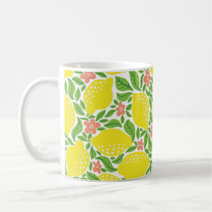 Lemon fruit pattern. Seamless summer citrus patter Coffee Mug