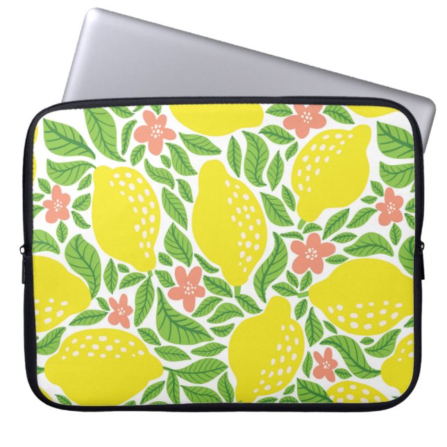 Lemon fruit pattern. Seamless summer citrus patter Laptop Sleeve (Front)