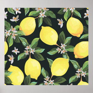Lemon Fruit: Seamless Pattern Design Poster