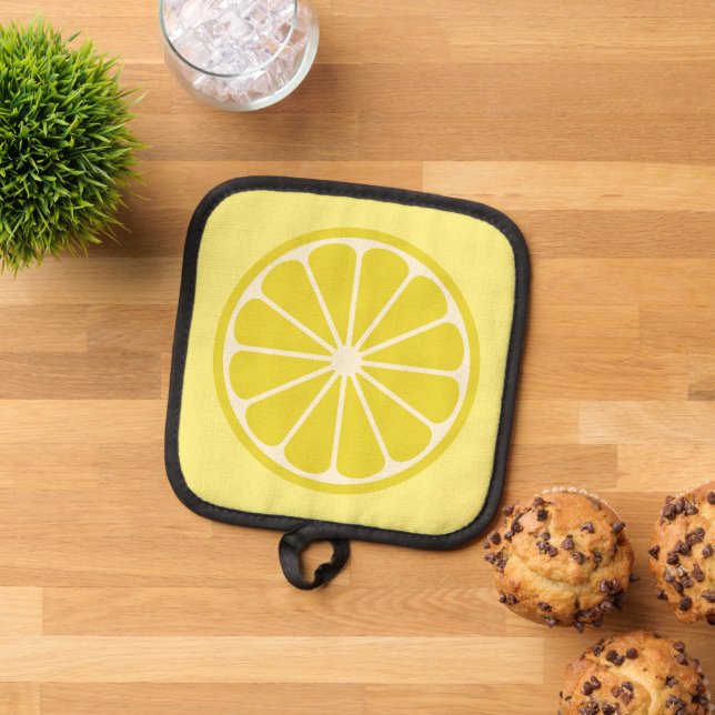 Lemon Fruit Slice Pot Holder (Top Down)