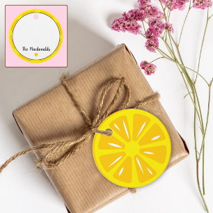 Lemon Fruit Slice Yellow Illustration Gift Favour Tags