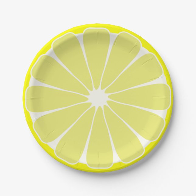 Lemon Fruit Summer Party Picnic Paper Plates (Front)