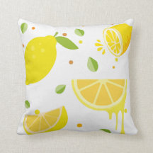 Lemon fruit summer print cushion outdoor patio