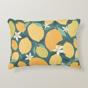 Lemon fruits seamless pattern accent pillow
