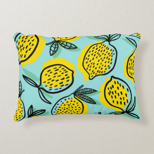 Lemon fruits: summer vintage pattern. accent pillow