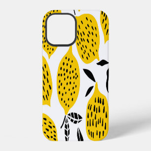 Lemon fruits: vintage seamless design. iPhone 12 case