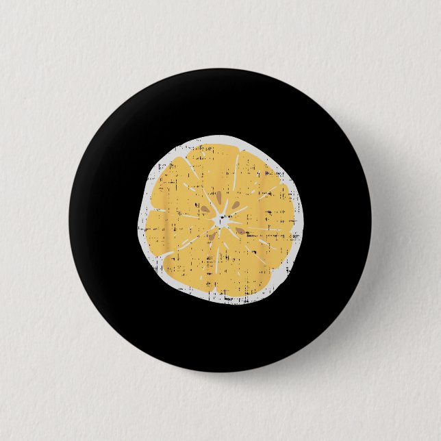 Lemon Fun Citrus Fruit Lazy Diy Easy Halloween Cos 2 Inch Round Button (Front)
