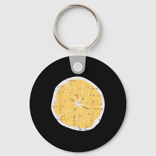 Lemon Fun Citrus Fruit Lazy Diy Easy Halloween Cos Keychain (Front)