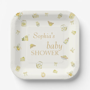 Lemon Garden Brunch Baby Shower Paper Plate