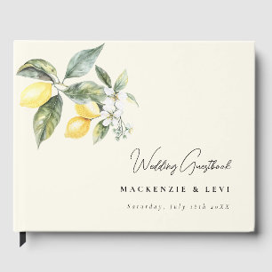 Lemon Garden Butter Yellow Wedding Guest Book